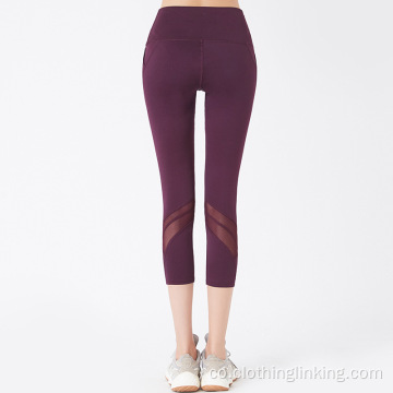 Cintura alta à mità di vitello Legging Yoga Pant